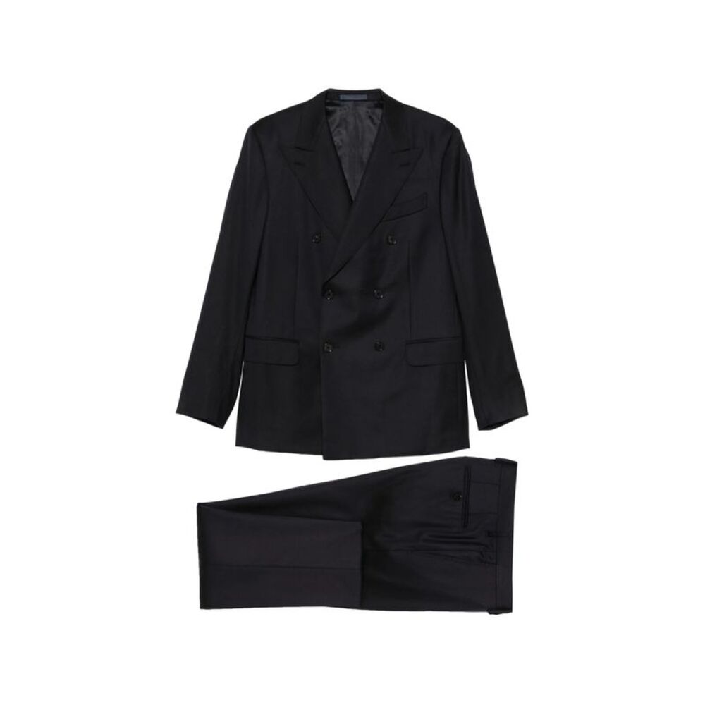Caruso Black Suits - Double  Breasted Suits Men